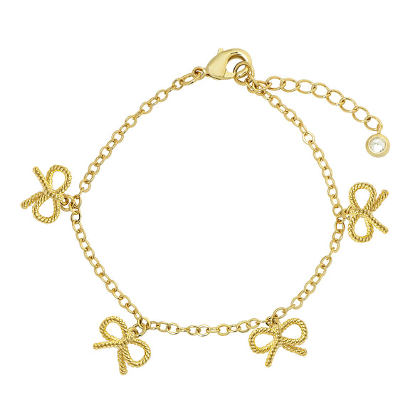 Bow Twist Charm Bracelet