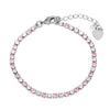 CZ Tennis Bracelet (Pink/White)