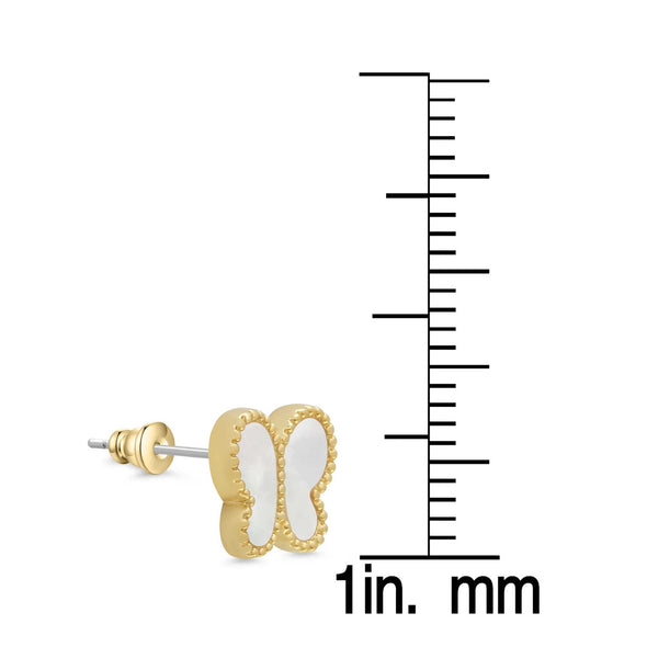 Mother of Pearl Butterfly Stud Earrings