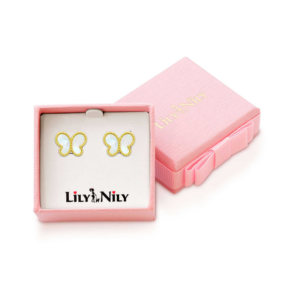 Mother of Pearl Butterfly Stud Earrings