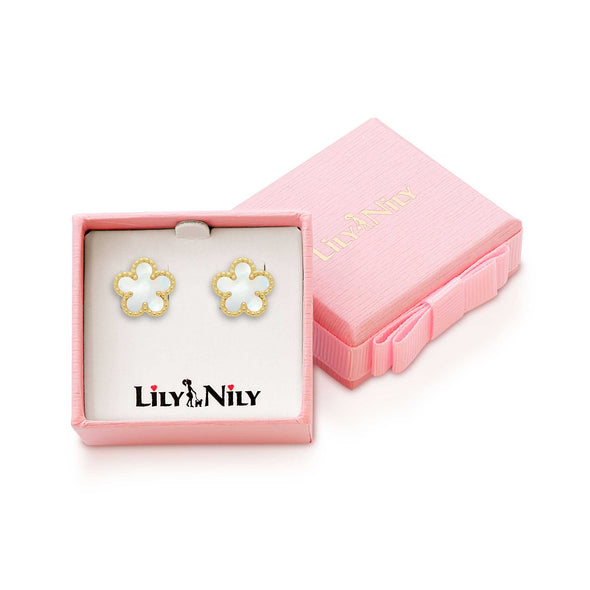Mother of Pearl Flower Stud Earrings