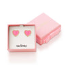 Heart Twist Stud Earrings (Pink)
