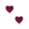 Heart Twist Stud Earrings (Purple)