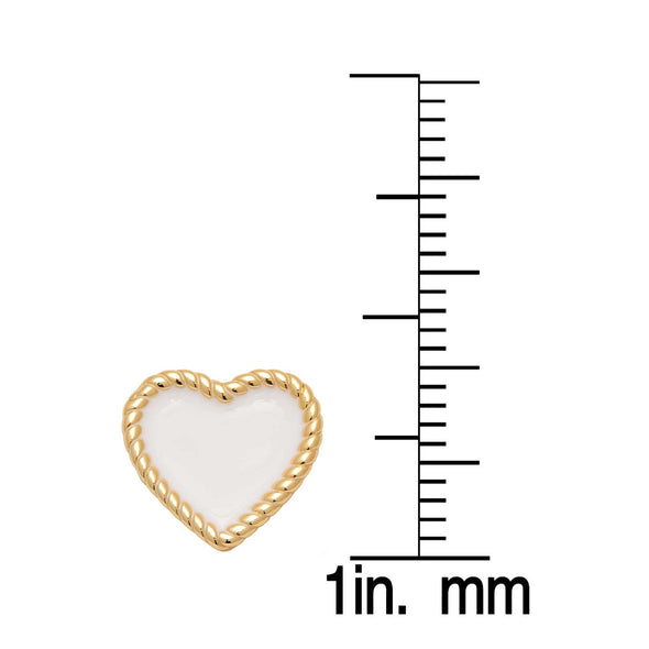 Heart Twist Stud Earrings (White)