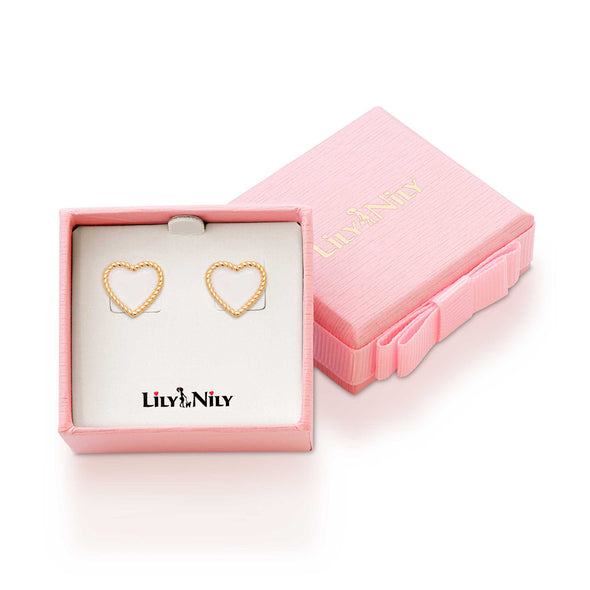 Heart Twist Stud Earrings (White)