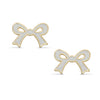 Flat Bow Stud Earrings (White)