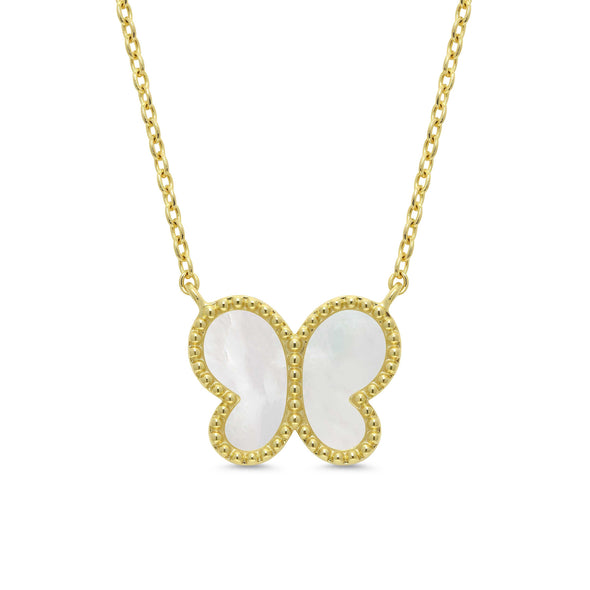 Mother of Pearl Butterfly Necklace