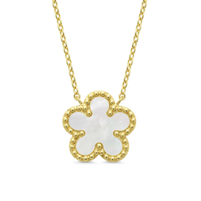 Mother of Pearl Flower Necklace