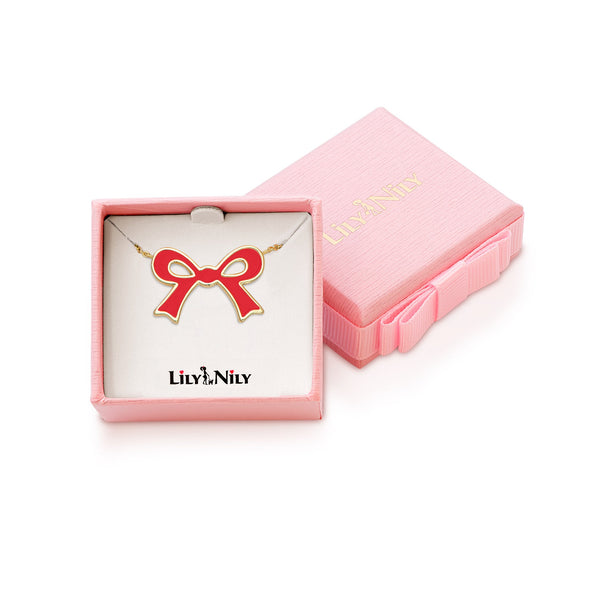 Flat Bow Necklace (Red)