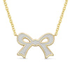 Flat Bow Necklace (White)