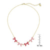 Flat Bow Link Necklace (Pink/Red)
