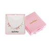 Flat Bow Link Necklace (Pink/White)