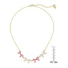 Flat Bow Link Necklace (Pink/White)