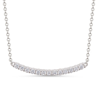 CZ Bar Necklace - White