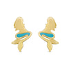 Mermaid Stud Earrings in 18k Gold over Sterling Silver