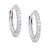 CZ Hinged Hoop Earrings - White