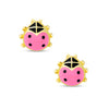 Ladybug Stud Earrings - Pink