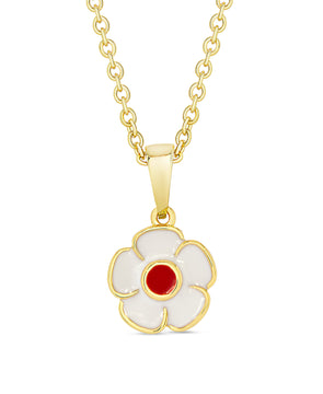 Flower Pendant (White / Red)