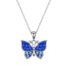 Crystal Butterfly Necklace - Blue