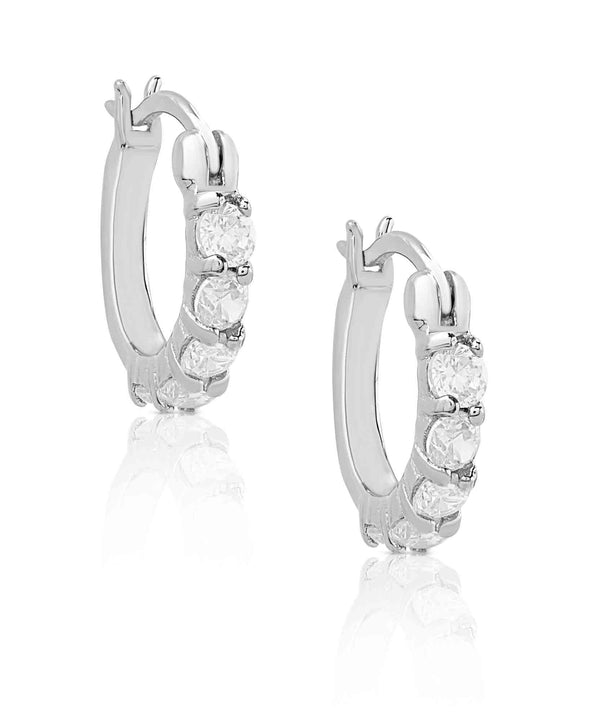 CZ Hoop Earrings in Sterling Silver