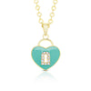 Heart Lock Pendant with CZ