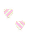 Striped Heart Stud Earrings