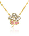 CZ Flower Necklace with Dragonfly