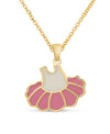 Ballerina Tutu Pendant Necklace (Pink/White)